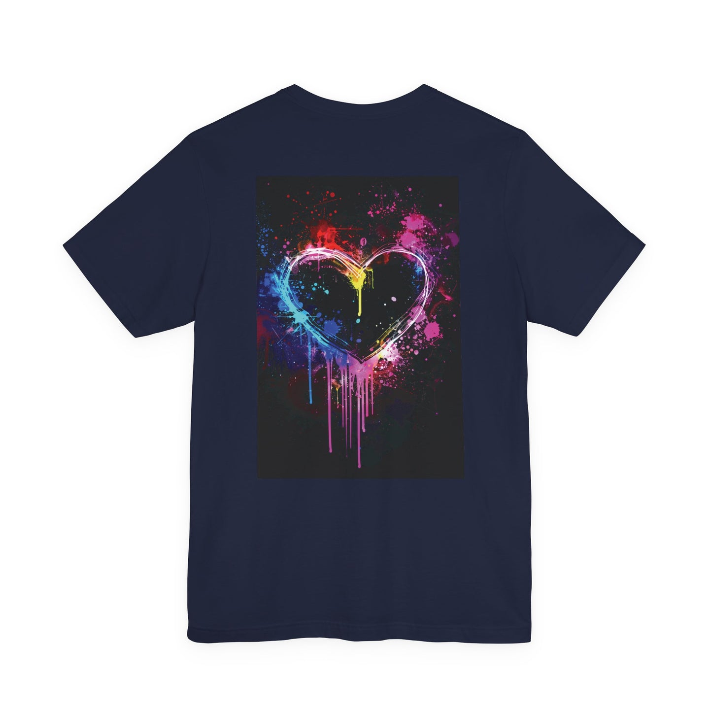 Neon Paint Drip Heart T‑Shirt