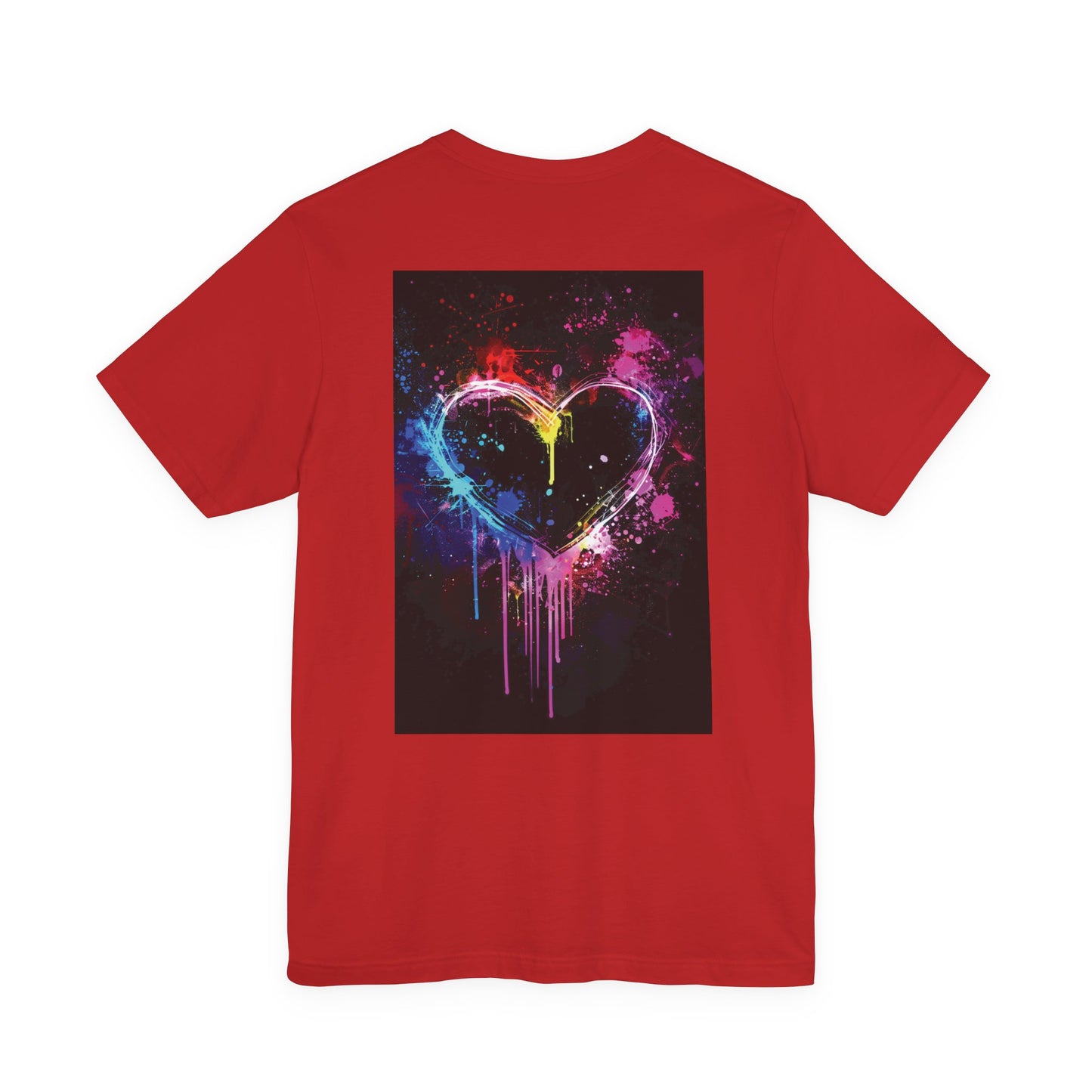 Neon Paint Drip Heart T‑Shirt