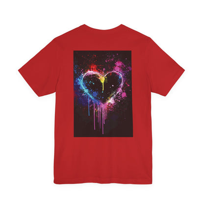 Neon Paint Drip Heart T‑Shirt