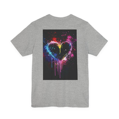 Neon Paint Drip Heart T‑Shirt