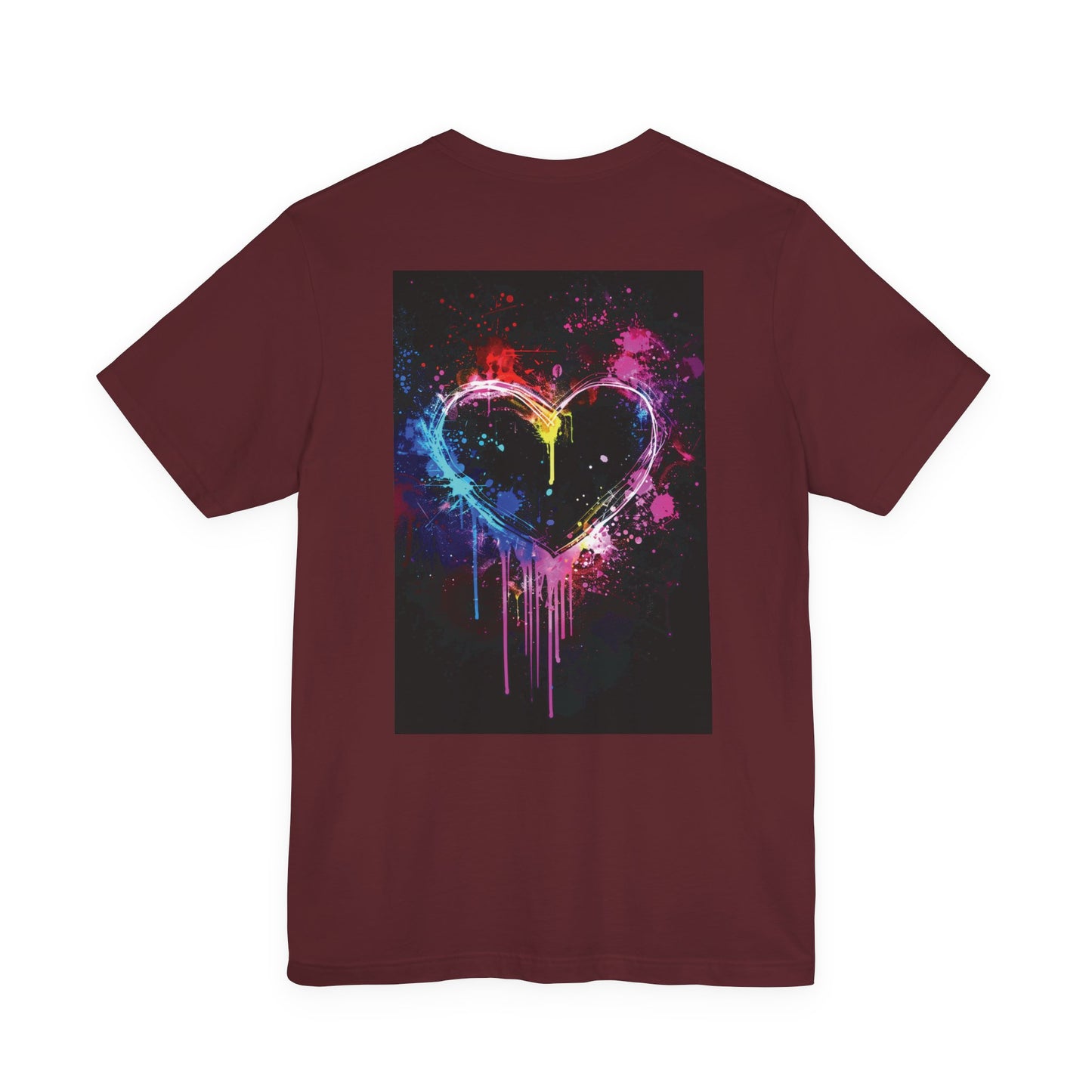 Neon Paint Drip Heart T‑Shirt