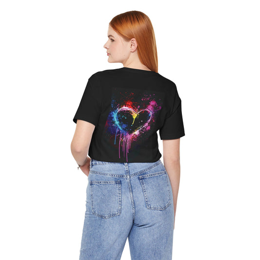 Neon Paint Drip Heart T‑Shirt
