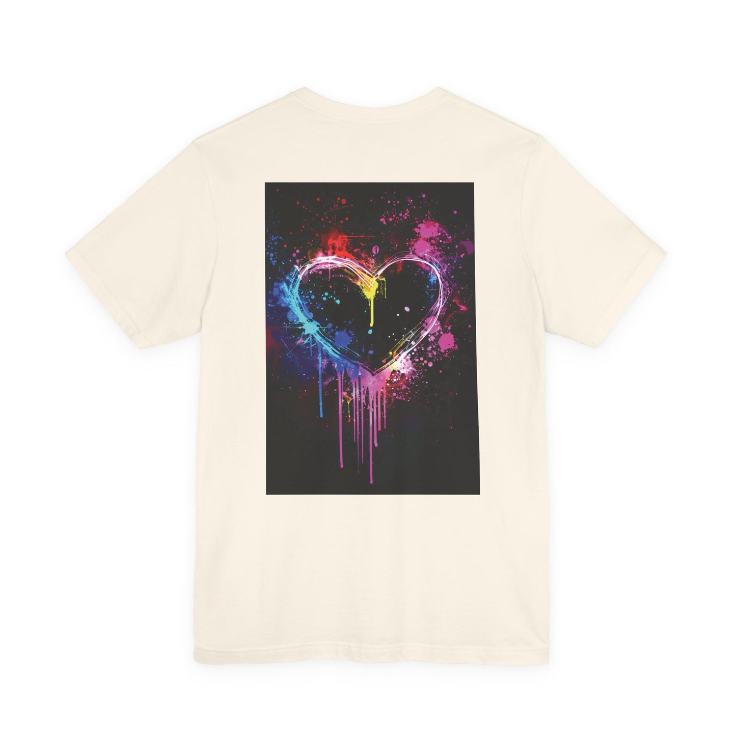 Neon Paint Drip Heart T‑Shirt